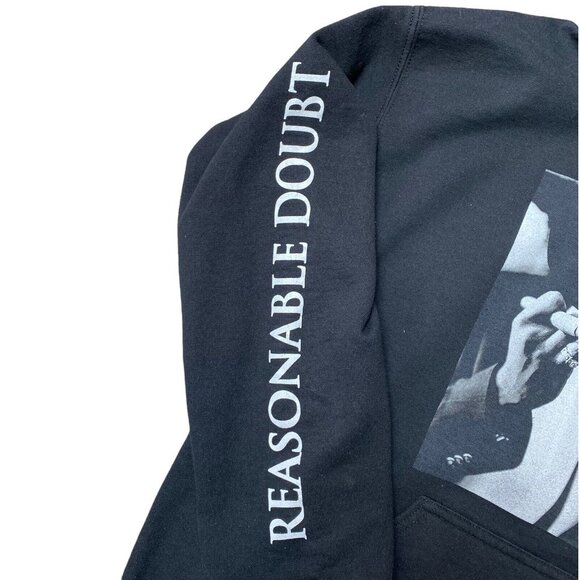 JAY Z Reasonable Doubt Hoodie Size Small Logo Graphic Black White HTF - Picture 3 of 7